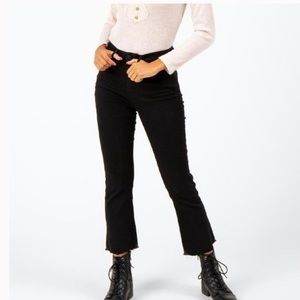 Francesca’s High Rise Crop Flare Jeans in Black 28